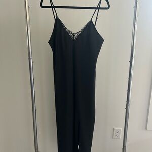 Elegant Black Dress with Lace Detail